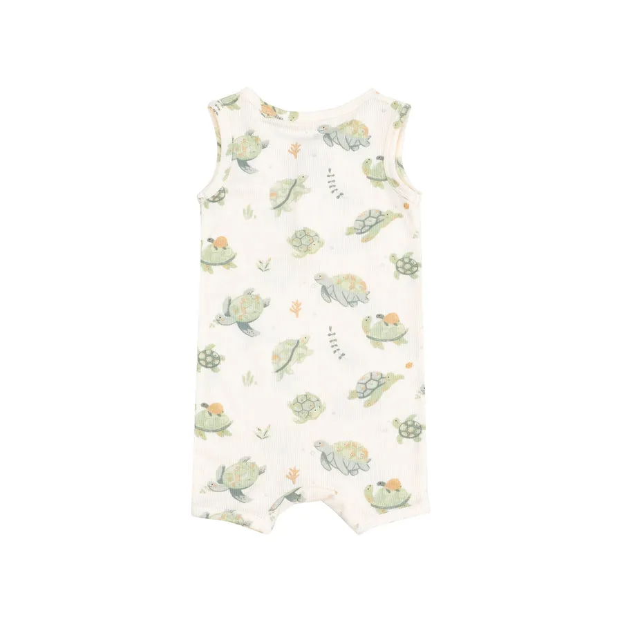 Sleeveless Shortie Romper | Sea Turtles