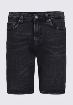 Slim Parker Men's Denim Shorts in Black Sanded Wash - BM22951
