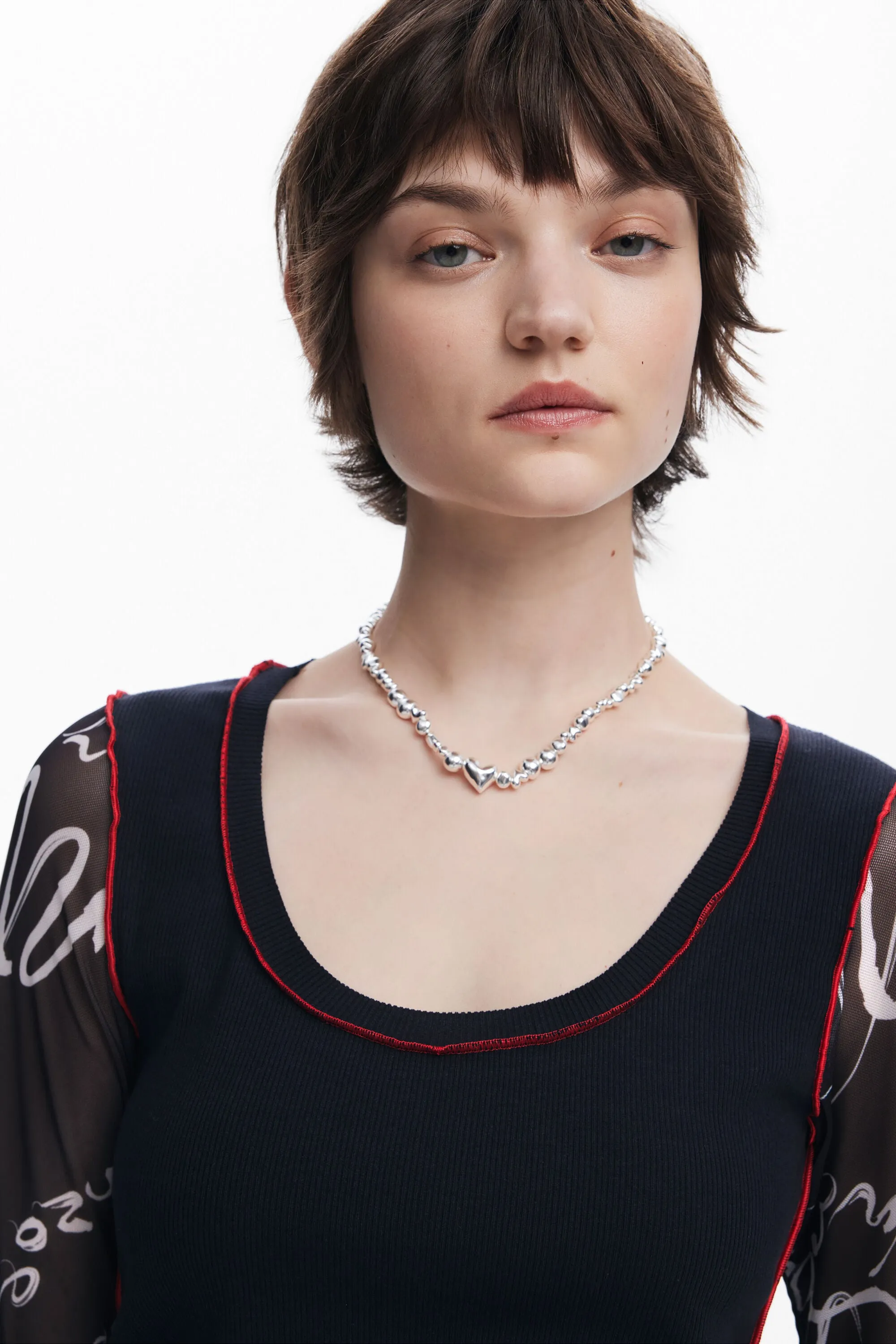 Squiggle Sleeve Black Tee