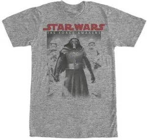 Star Wars Force Awakens Kylo Ren Gray Poster T-Shirt