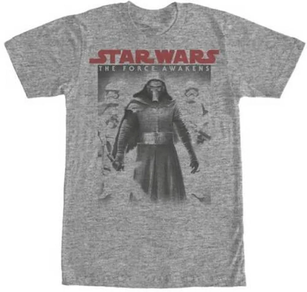 Star Wars Force Awakens Kylo Ren Gray Poster T-Shirt