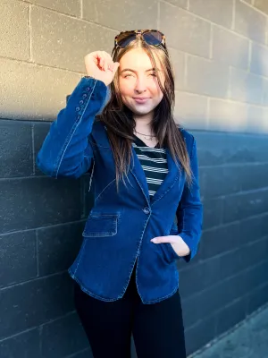Sterling Premium Structured Lined Denim Blazer