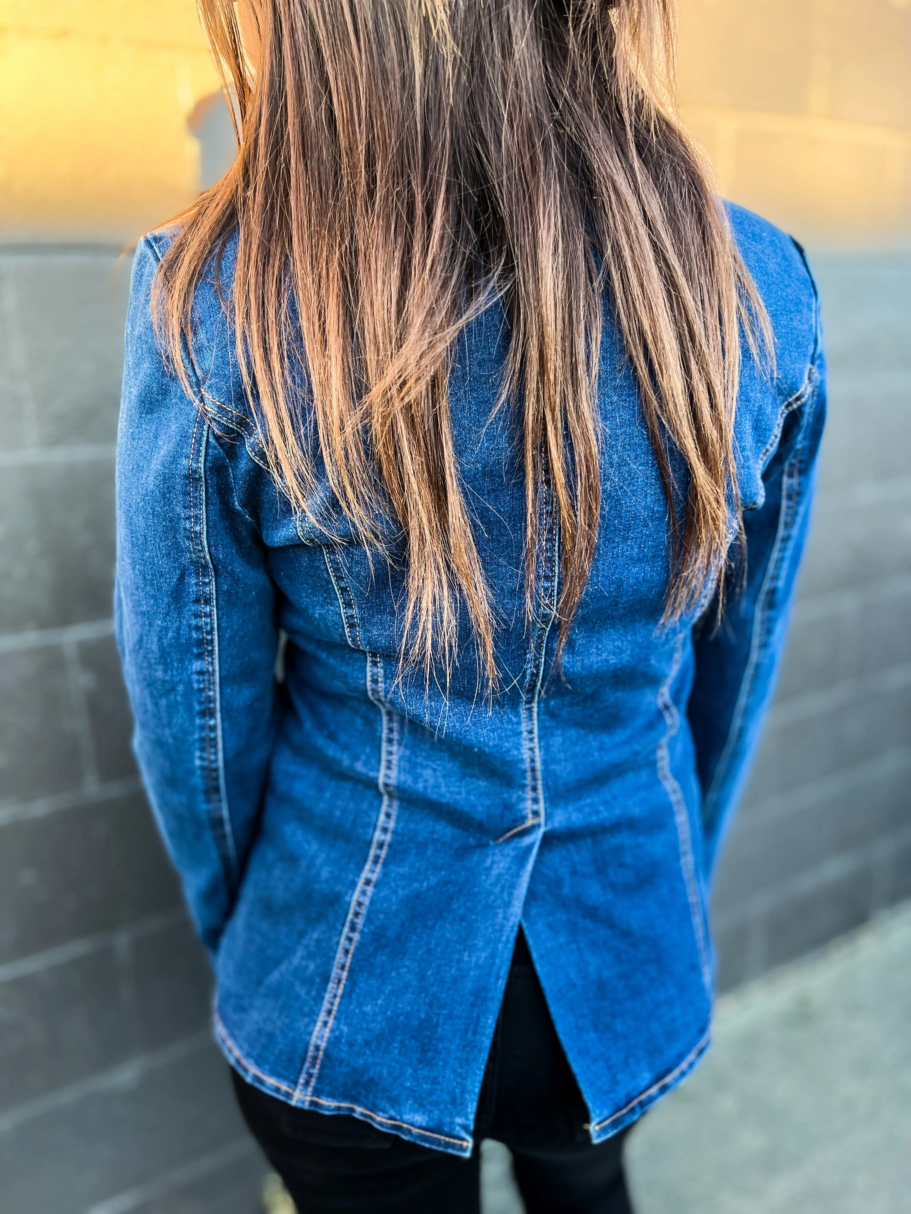 Sterling Premium Structured Lined Denim Blazer