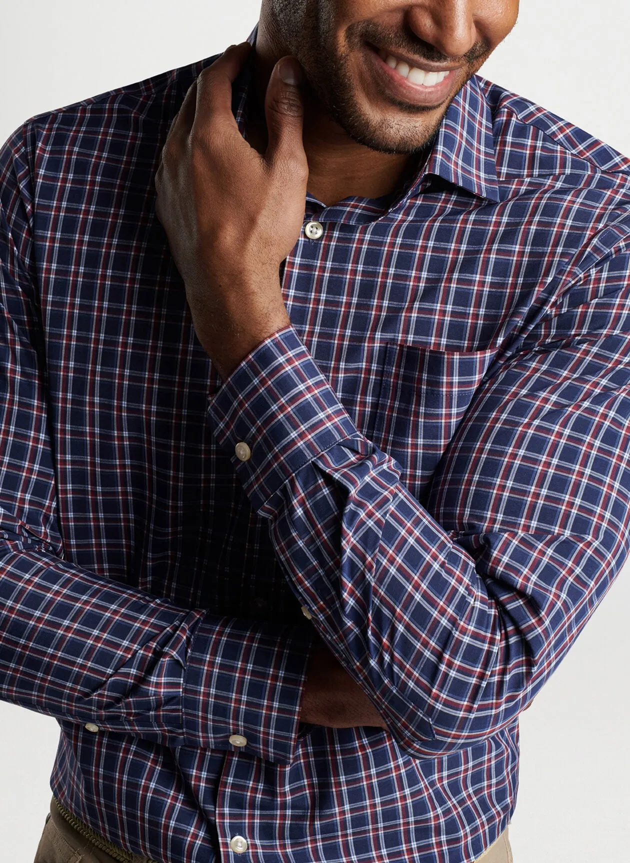 Sylvan Performance Poplin Sport Shirt (Navy)