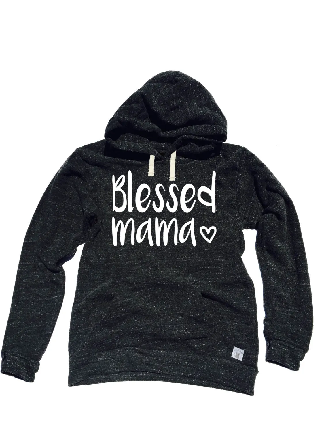 Triblend Unisex Fleece Pullover Hoody Blessed Mama - Mom Sweatshirt