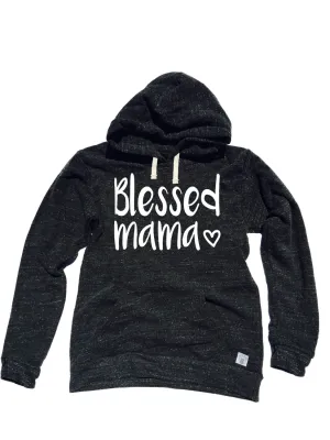 Triblend Unisex Fleece Pullover Hoody Blessed Mama - Mom Sweatshirt