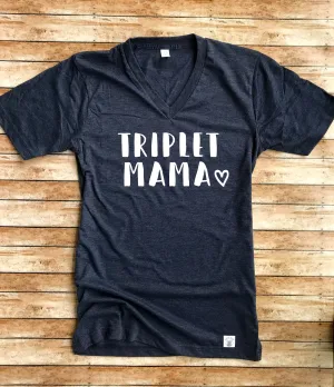Triplet Mama Shirt - Triplet Mom hirt - Triplets Shirt - Triplet Mom Shirt - Mom Of Triplets Gift - Triplets Shirts Unisex Heather T-Shirt