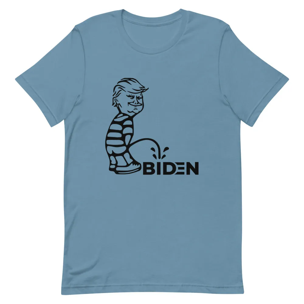Trump piss on Biden Short-Sleeve Unisex T-Shirt
