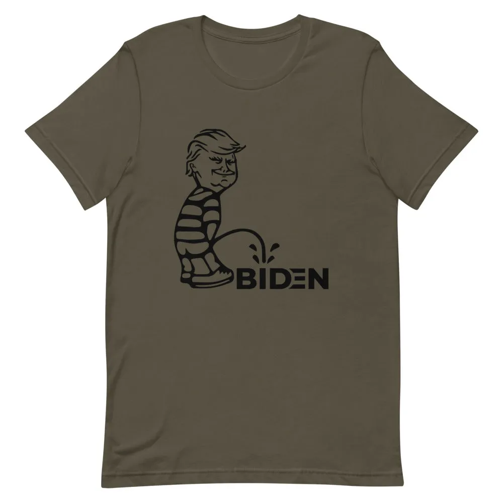 Trump piss on Biden Short-Sleeve Unisex T-Shirt