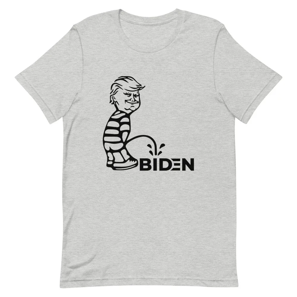 Trump piss on Biden Short-Sleeve Unisex T-Shirt