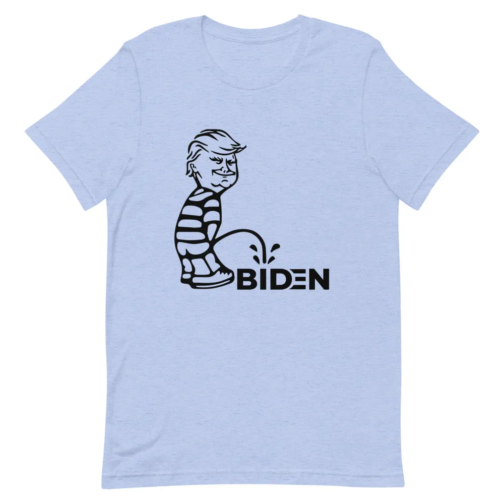 Trump piss on Biden Short-Sleeve Unisex T-Shirt
