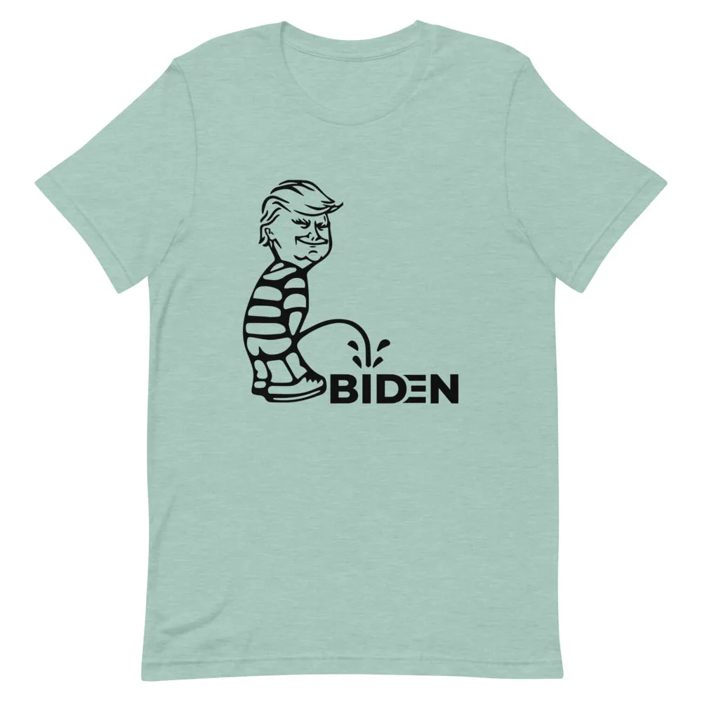 Trump piss on Biden Short-Sleeve Unisex T-Shirt