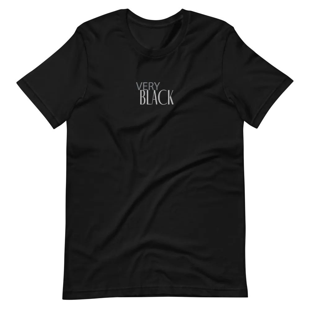 Very Black Embroidered Unisex Tee
