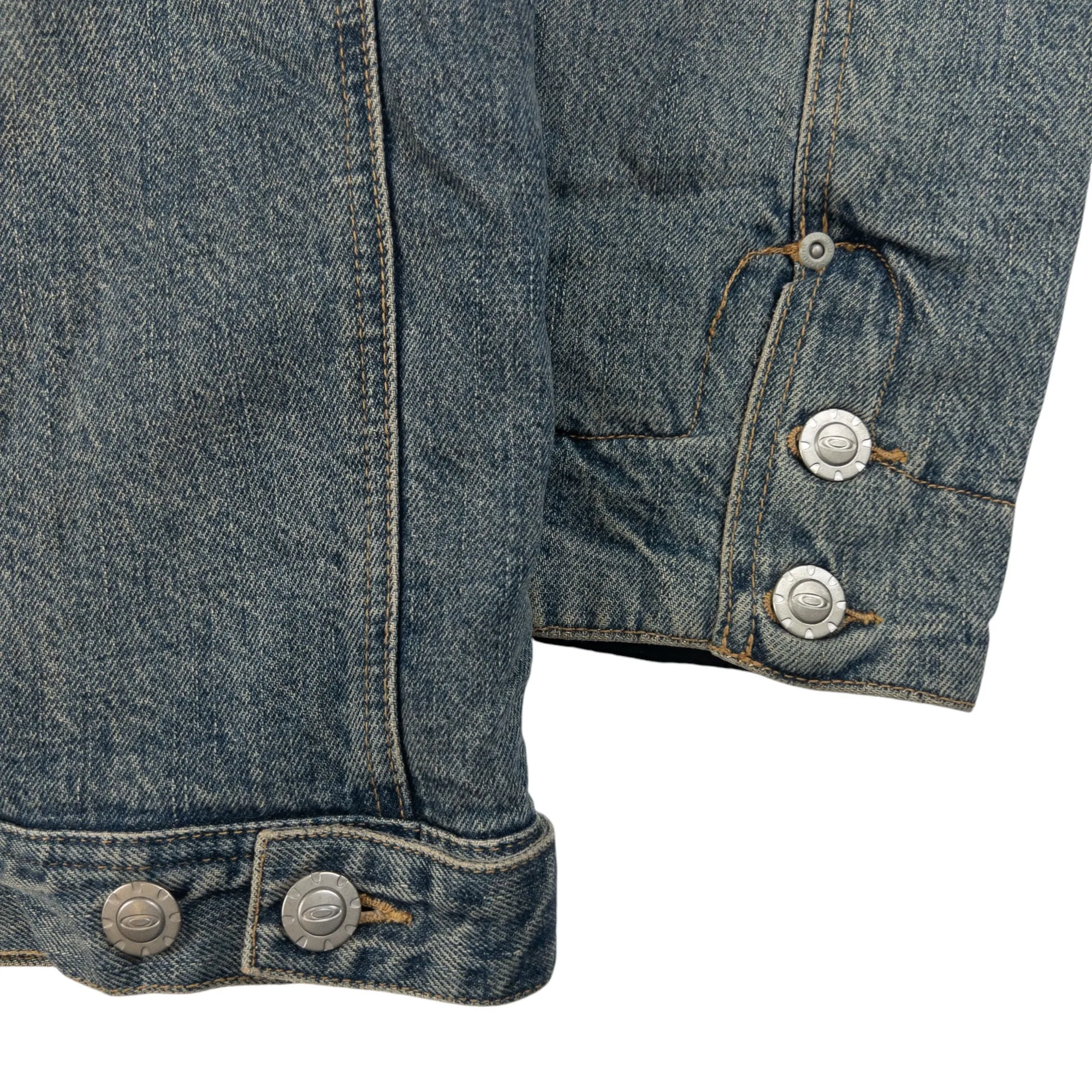 Vintage Oakley Sherpa Fleece Lined Denim Jacket Size M