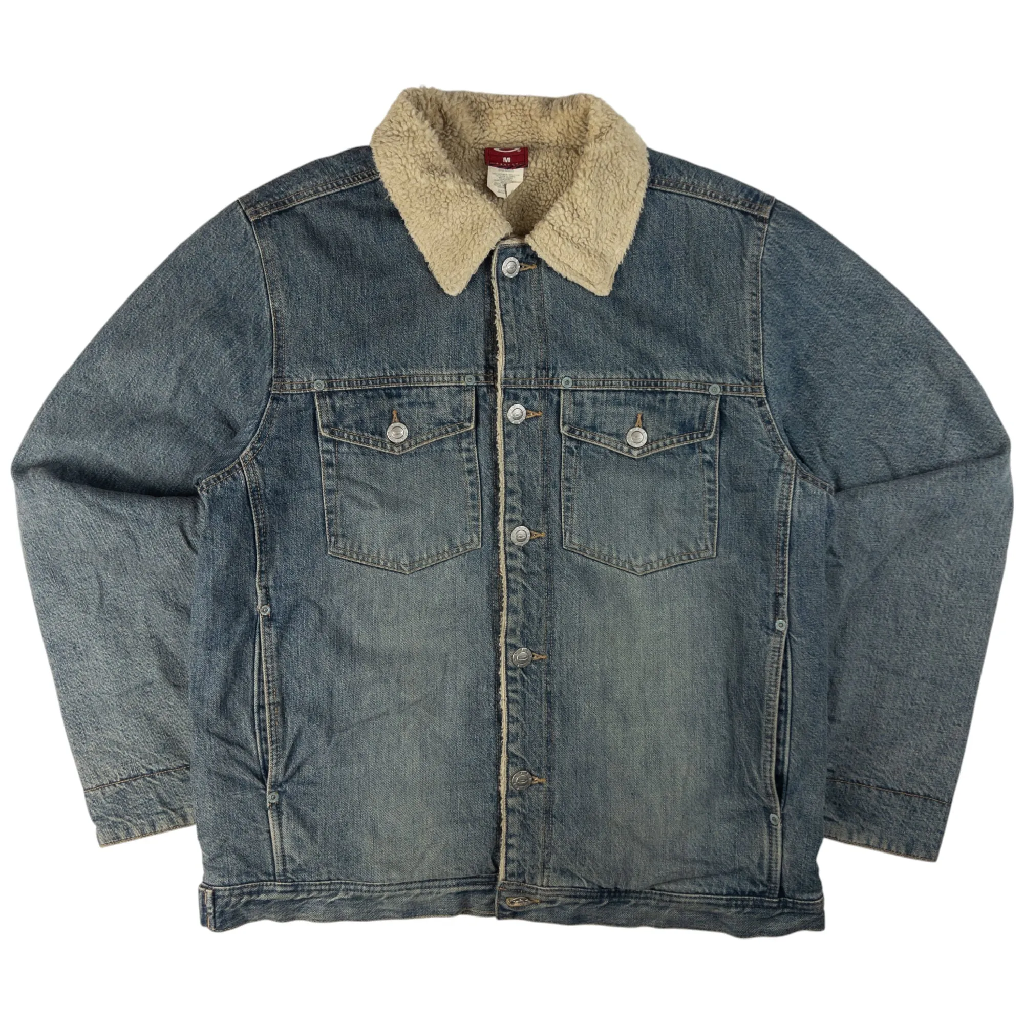 Vintage Oakley Sherpa Fleece Lined Denim Jacket Size M