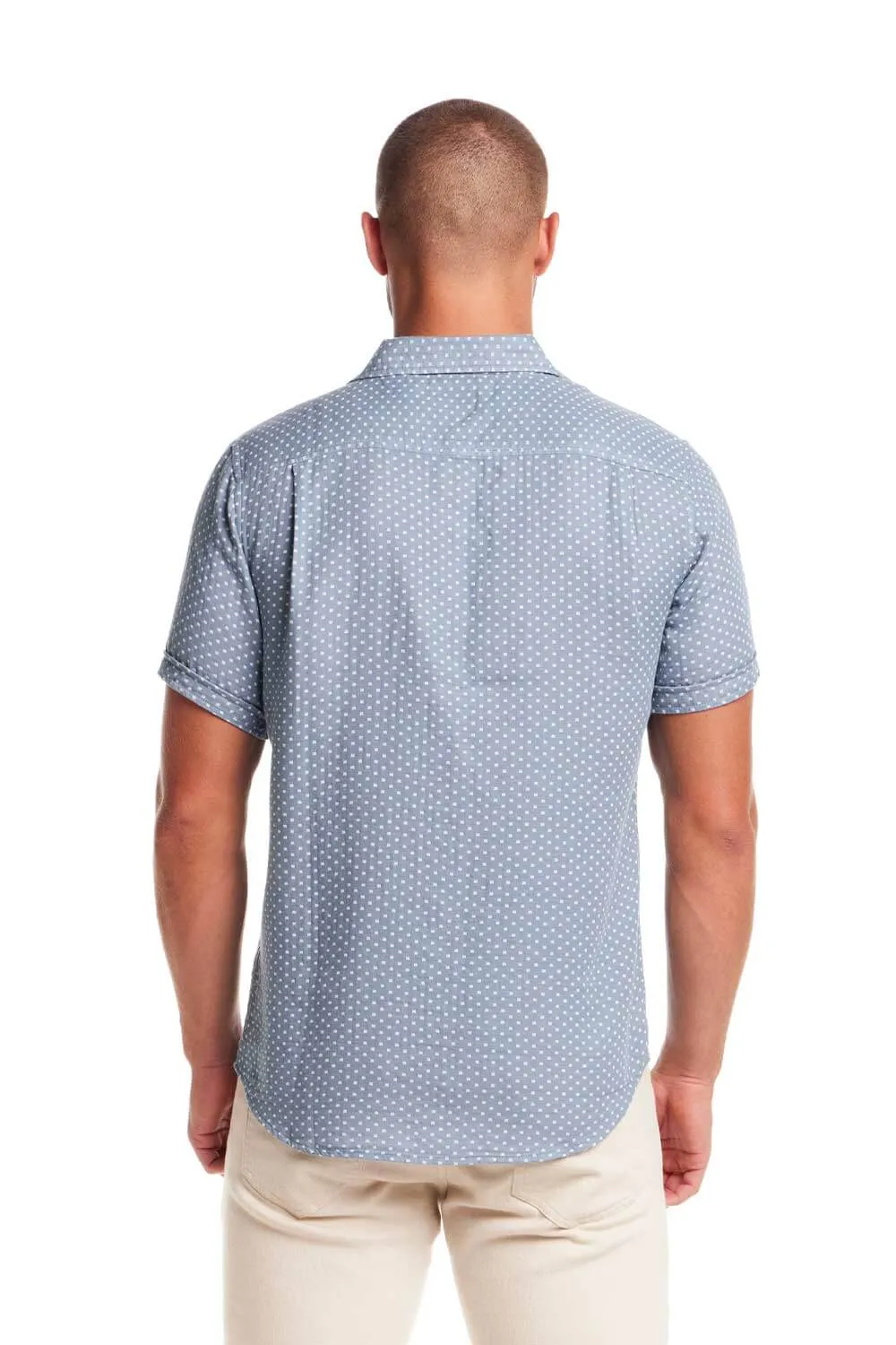 Weatherproof Vintage Double Layer Dobby Button Up Shirt for Men in Blue | S2584561GK-DUSTYBLUE