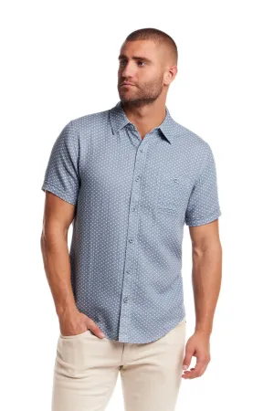 Weatherproof Vintage Double Layer Dobby Button Up Shirt for Men in Blue | S2584561GK-DUSTYBLUE