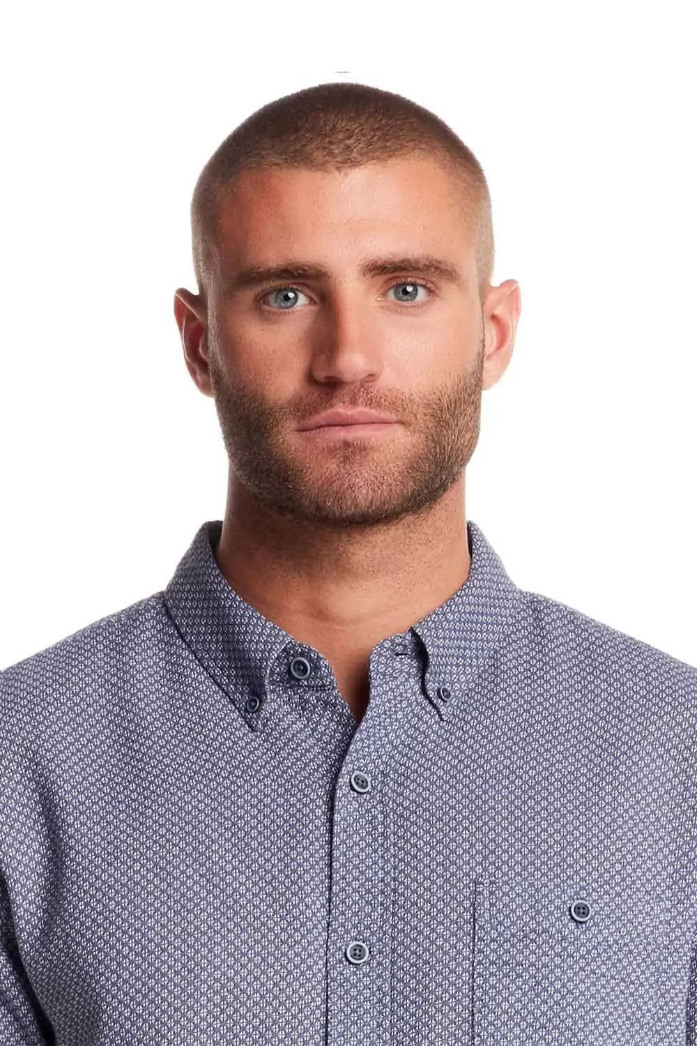 Weatherproof Vintage Jacquard Dobby Knit Button Up Shirt for Men in Vintage Blue | S2585861GK-VINTAGE BLUE