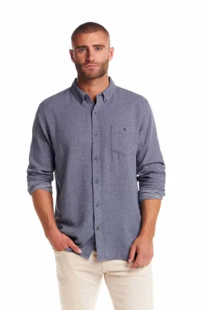 Weatherproof Vintage Jacquard Dobby Knit Button Up Shirt for Men in Vintage Blue | S2585861GK-VINTAGE BLUE