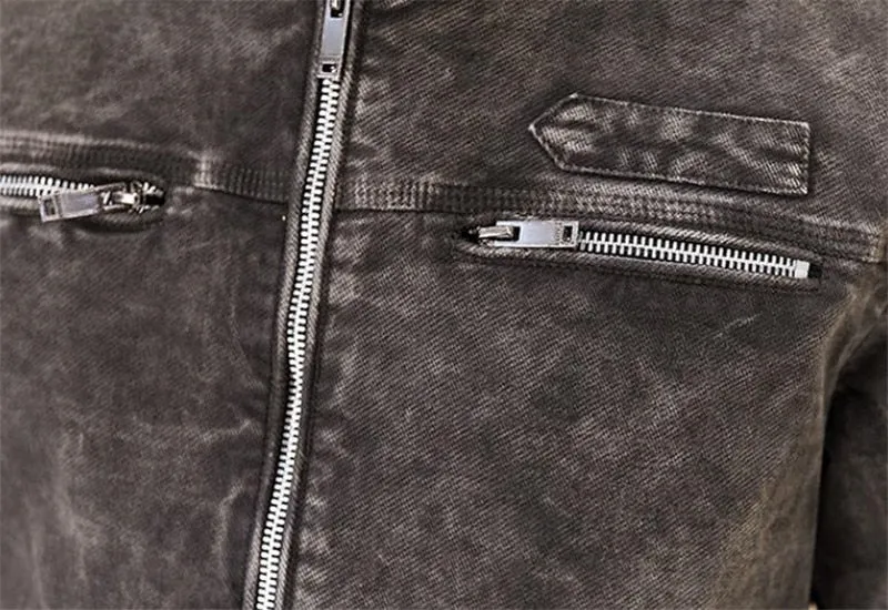 West Louis™ Solid Retro Style Denim Jacket