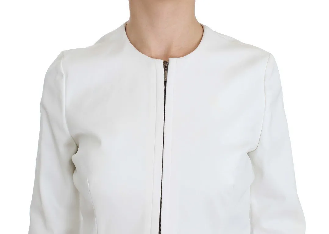 White Stretch Coat Jacket