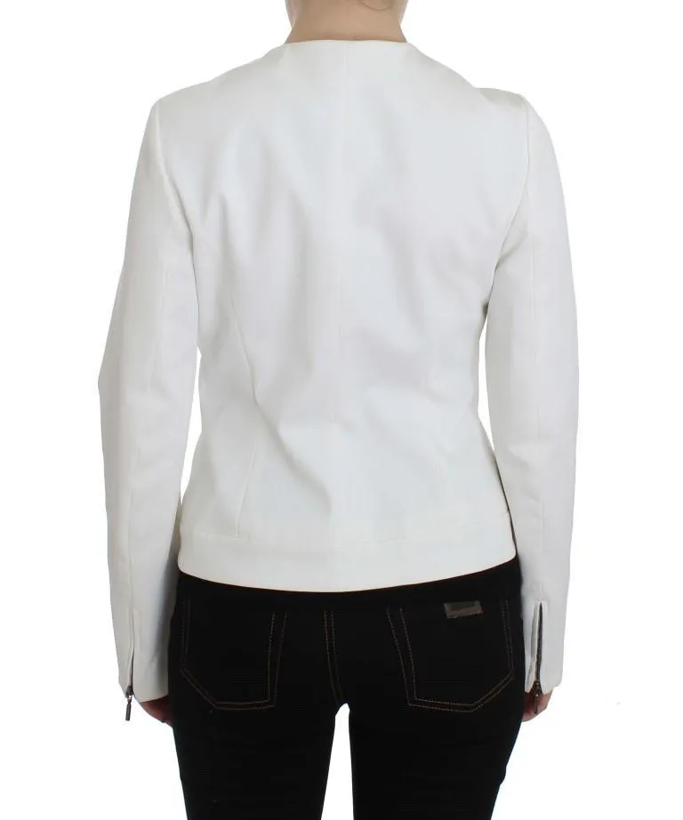 White Stretch Coat Jacket