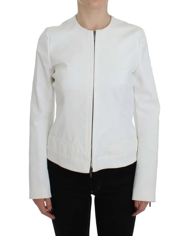 White Stretch Coat Jacket