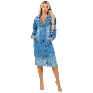 WOMEN LONG DENIM JACKET