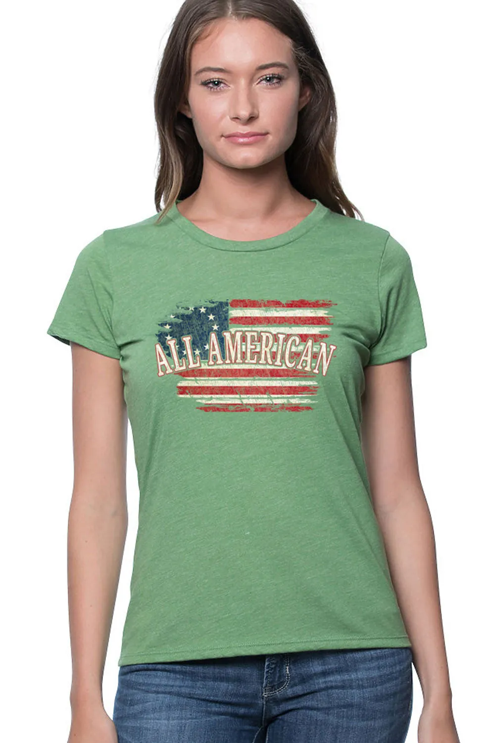 WOMEN'S ORGANIC RPET SHORT SLEEVE TEE - All American (Made in the USA)