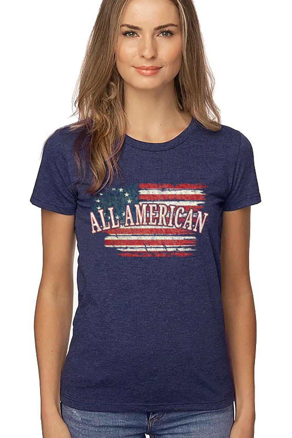 WOMEN'S ORGANIC RPET SHORT SLEEVE TEE - All American (Made in the USA)