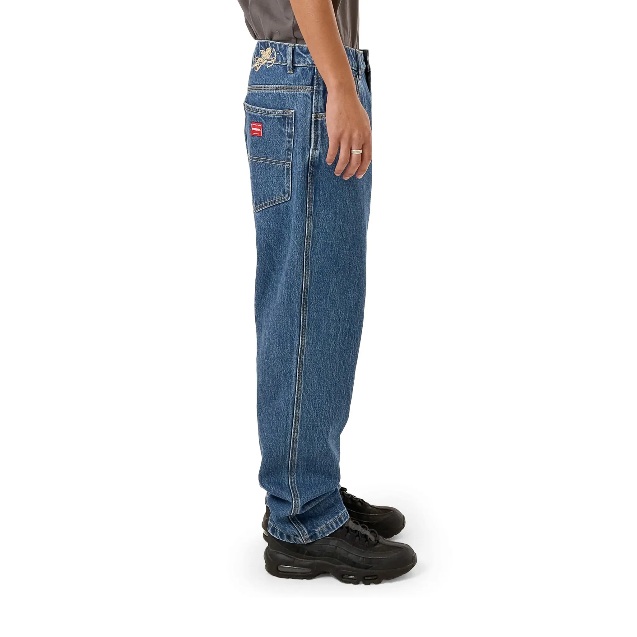 Worship Lounger Jean Worn Blue Rinse